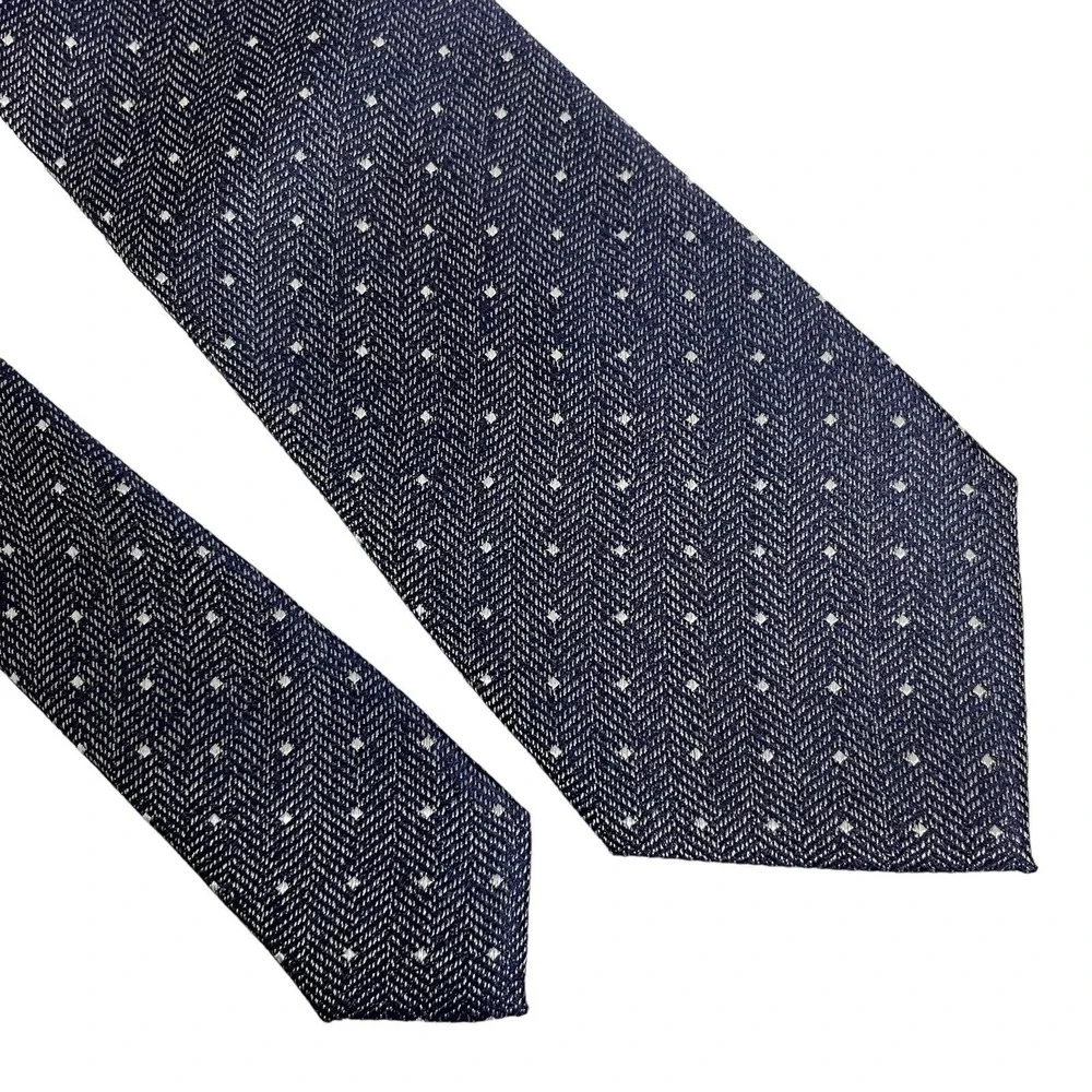 Charles Tyrwhitt Silk‎ Tie Blue White Dot Pattern Men's Necktie 3.25